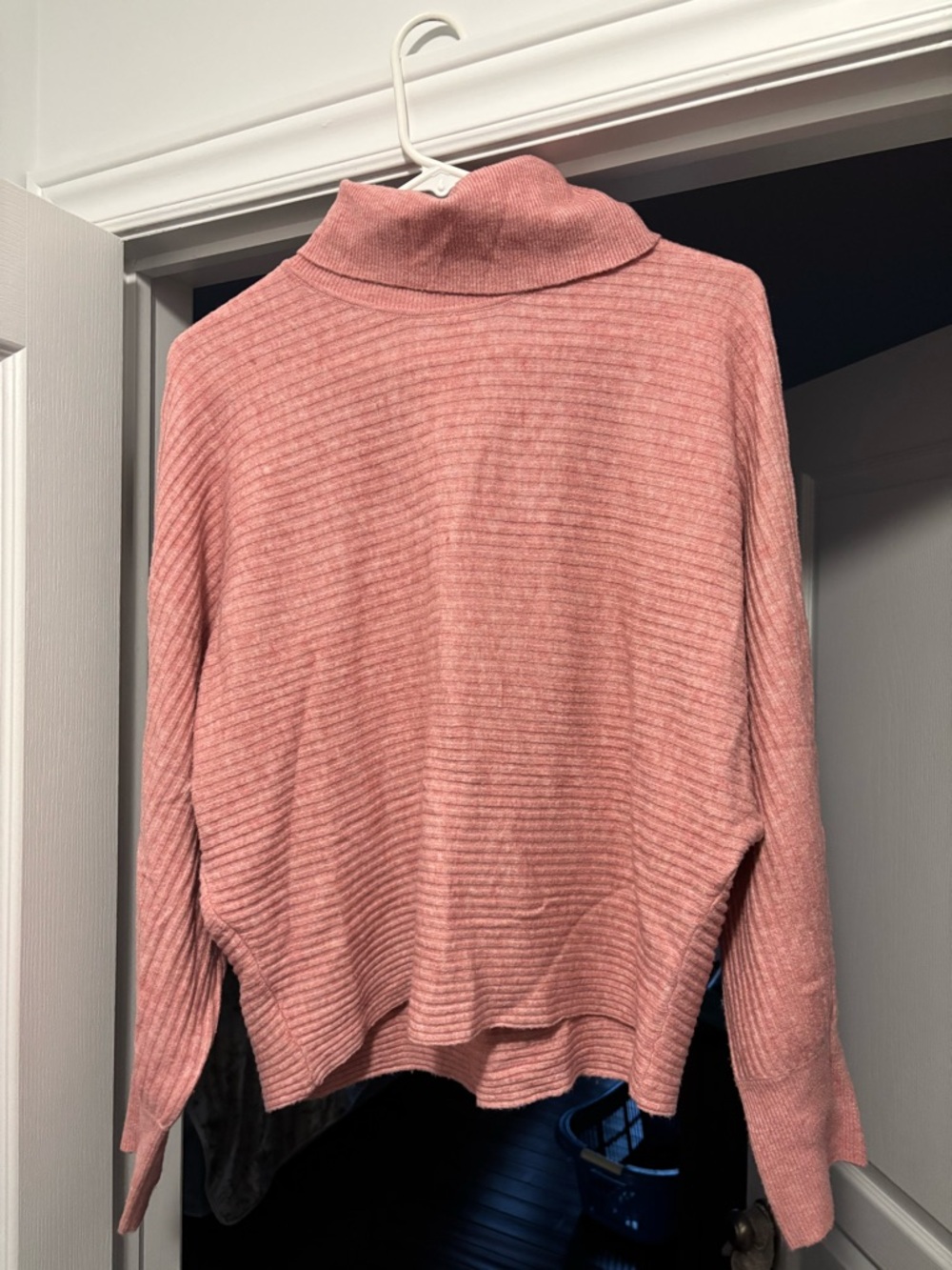 Dusty Rose Ribbed Turtleneck Sweater